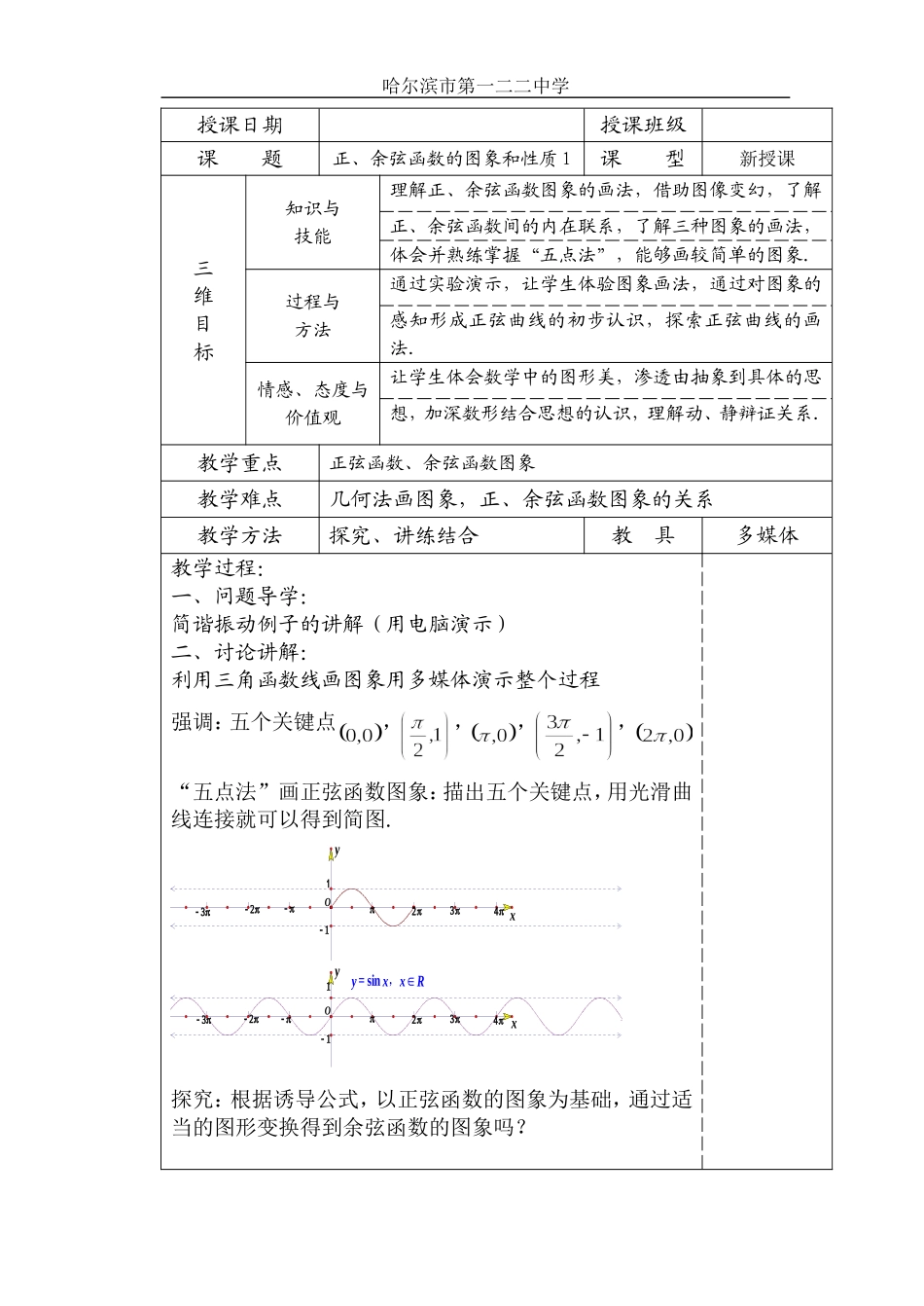 1411正、余弦函数的图像和性质1_第1页