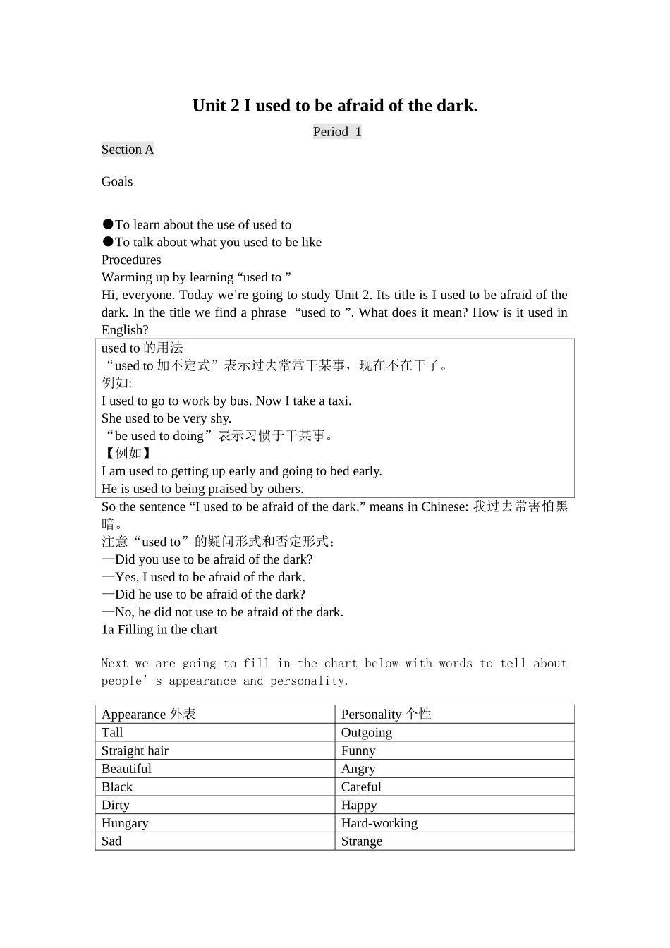 Unit2Iusedtobeafraidofthedark_第1页