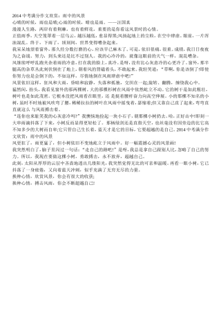 2014中考满分作文欣赏