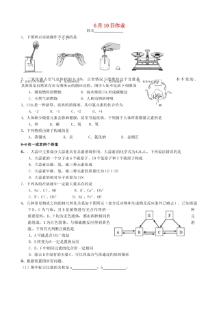 九年级化学下册 6月10日作业 新人教版试卷