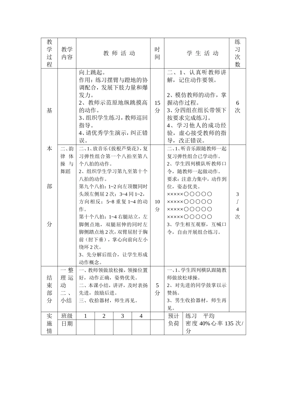 多种形式的跳跃与弹性组合教案_第2页