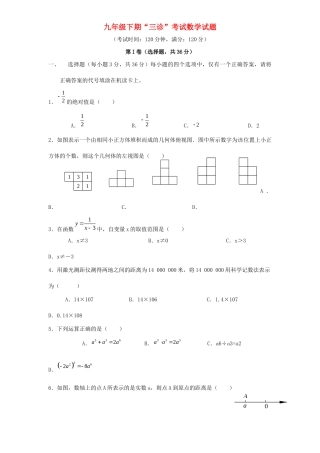 九年级数学下学期三诊试卷