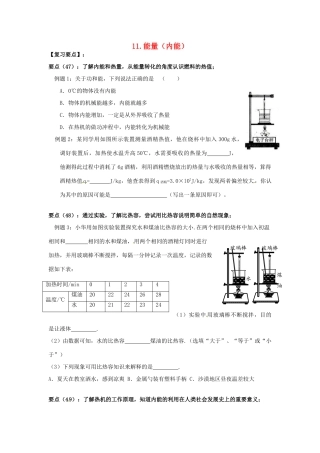 中考物理二轮复习 11 能量(内能)试卷