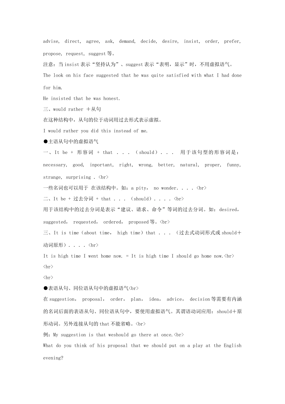 山东省东营市高二英语虚拟语气精讲试卷_第2页
