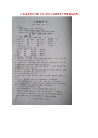 山东省高密市 八年级语文下学期期末试卷新人教版试卷