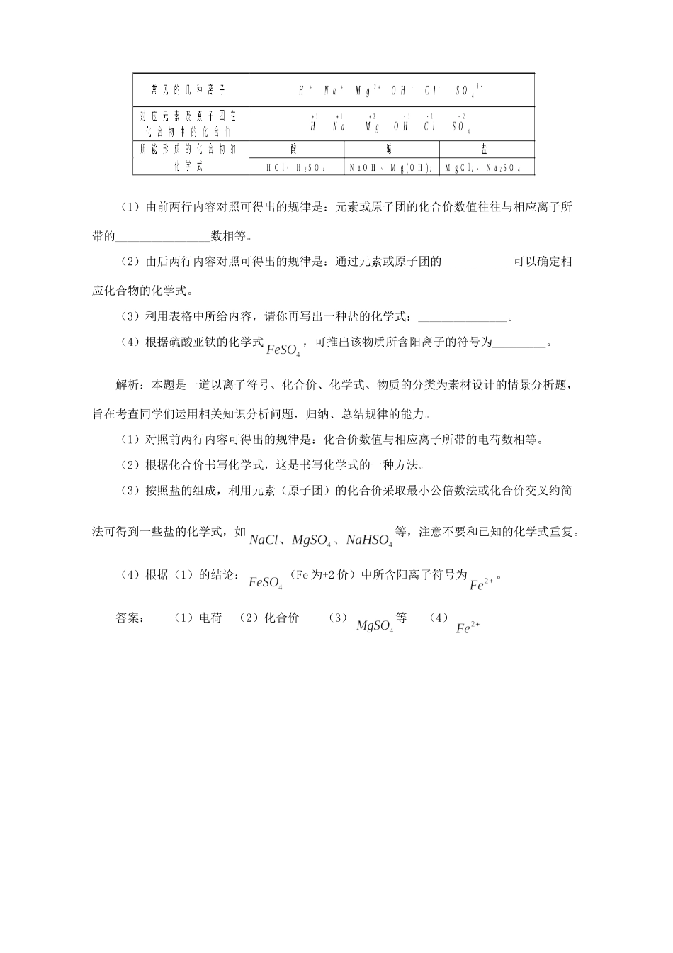 初中化学 化学用语重点归纳 专题辅导 不分版本 试题_第3页