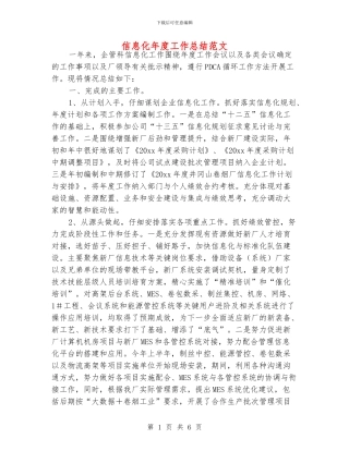 信息化年度工作总结范文