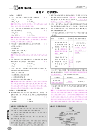 九年级化学下册 10分钟掌控课堂 第11单元 盐 化肥 课题2 化学肥料(pdf)(新版)新人教版试卷