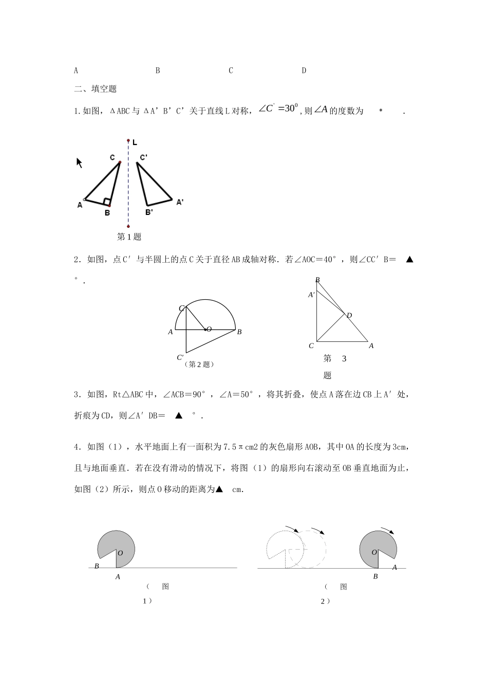 中考精华题考点30 图形变换 图形镶嵌与设计试卷_第2页