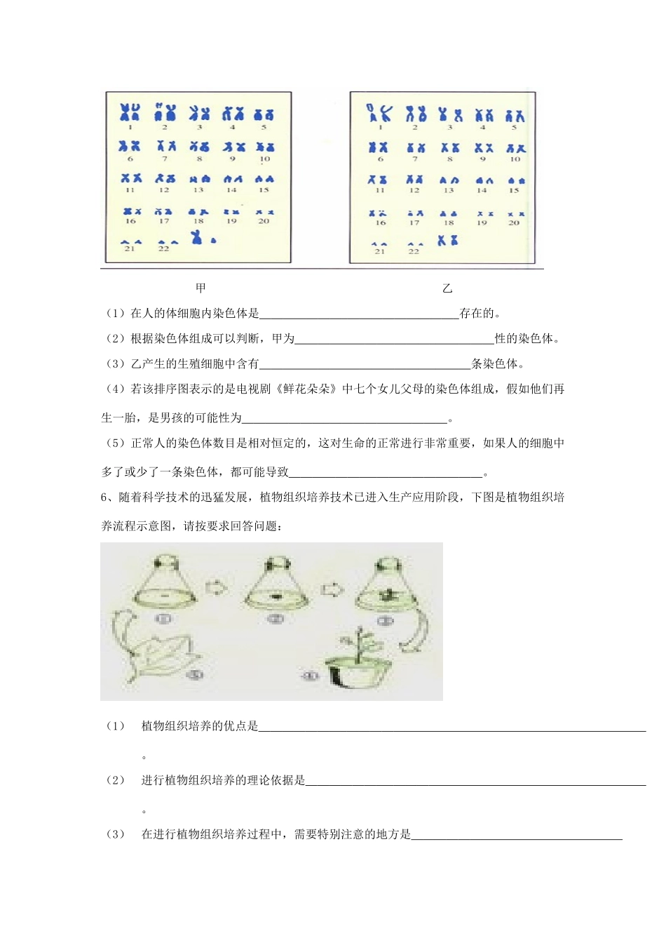 中考生物非选择题 人教新课你帮版试卷_第3页