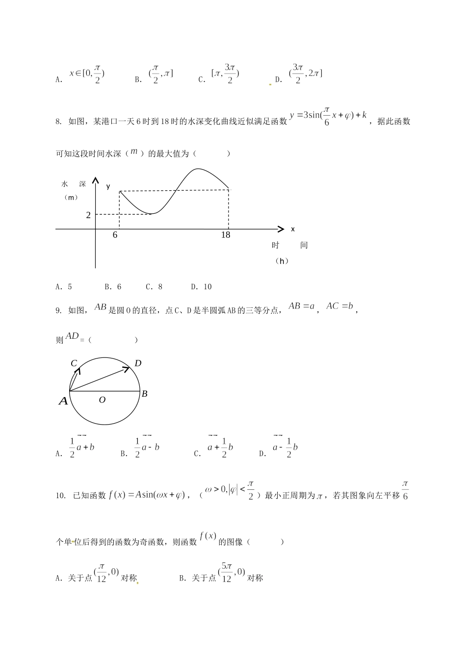 吉林省德惠市高一数学下学期第一次月考试卷 文试卷_第2页