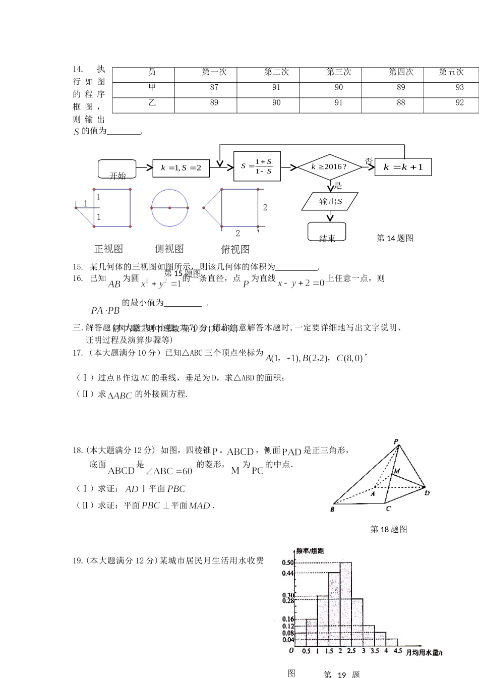 安徽省六安市舒城县 高二数学上学期期中试卷 理试卷_第3页