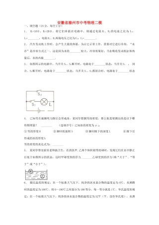 安徽省滁州市中考物理二模试卷
