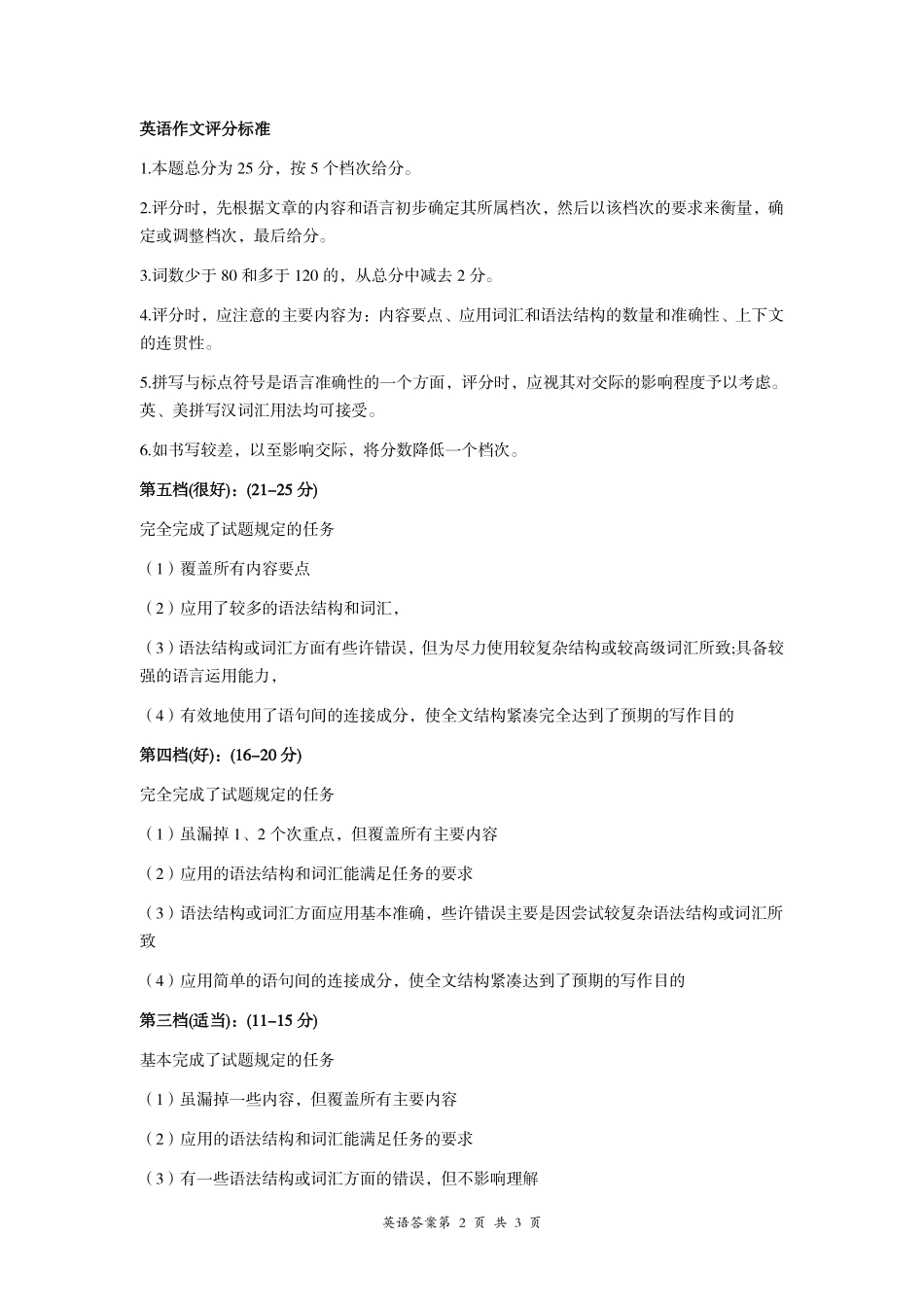 山西省大同市高三英语上学期学情调研测试试卷答案 山西省大同市高三英语上学期学情调研测试试卷山西省大同市高三英语上学期学情调研测试试卷(扫描版)_第2页