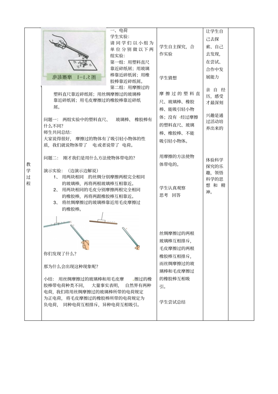 九年级物理全册__电流和电路_11_两种电荷学案_新版新人教版_第2页