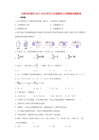 天津市红桥区七年级数学上学期期末模拟卷试卷