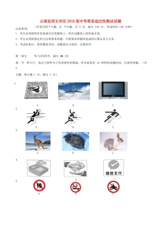 中考英语适应性测试试卷