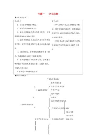 初中生物会考复习之专题训练篇一 济南版 试题