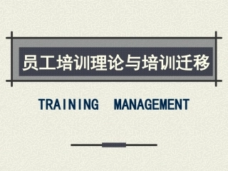 员工培训理论与培训迁移