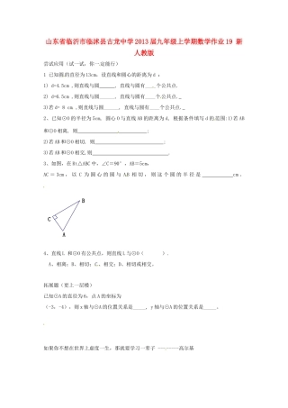 九年级数学上学期作业19 新人教版试卷