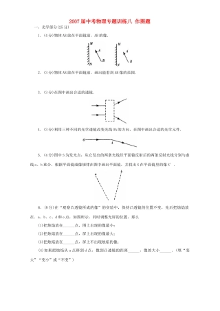 中考物理专题训练八 作图题 新课标 人教版试卷