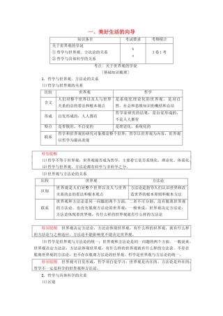 （浙江选考）高三政治一轮复习 必考部分 第1单元 生活智慧与时代精神 一、美好生活的向导教师用书 新人教版必修4-新人教版高三必修4政治试题