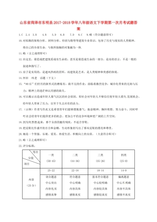 山东省菏泽市东明县八年级语文下学期第一次月考试卷答案 北师大版 山东省菏泽市东明县八年级语文下学期第一次月考试卷(pdf) 北师大版 山东省菏泽市东明县八年级语文下学期第一次月考试卷(pdf) 北师大版