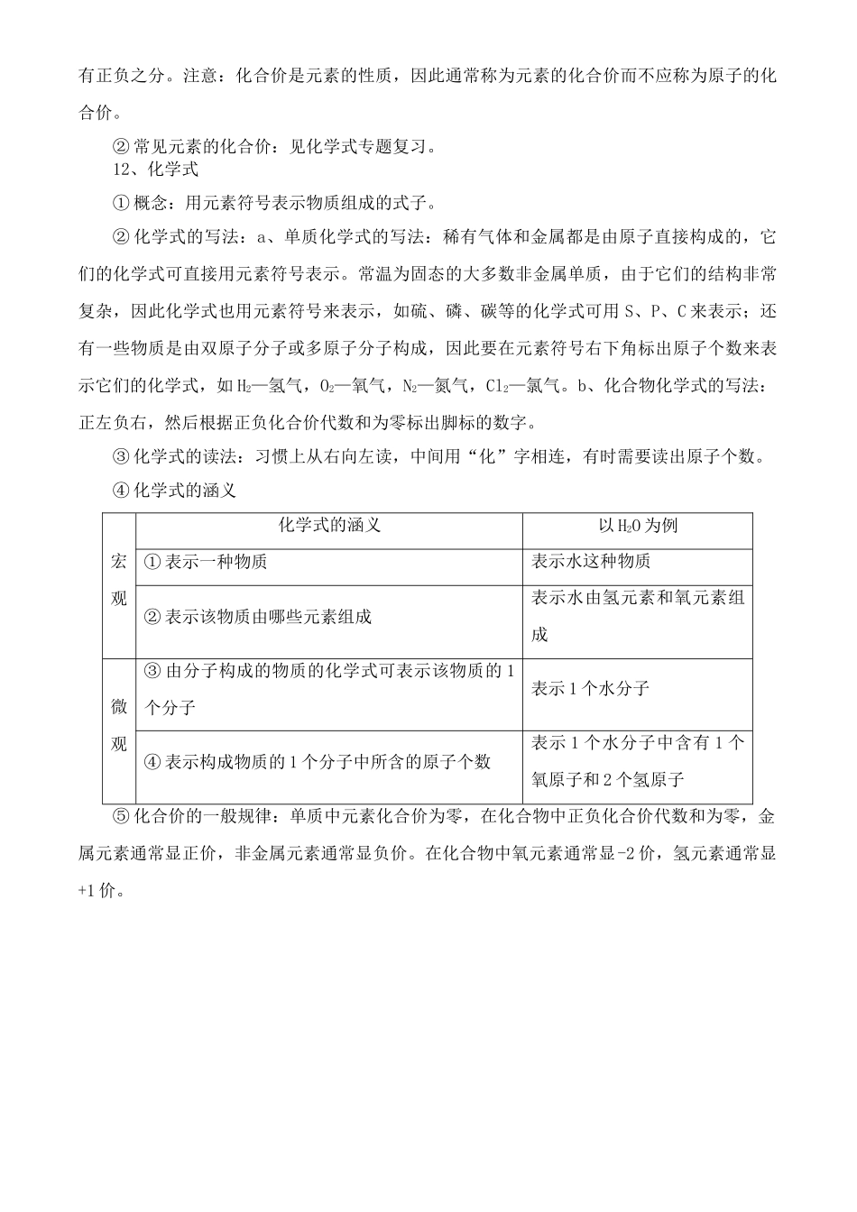 初中化学单元知识点小结 第4单元 物质构成的奥秘 试题_第3页