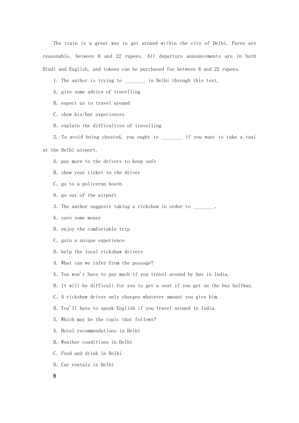 安徽省高考英语二轮小专题复习 落实应用之社会生活型阅读理解1试卷_第2页