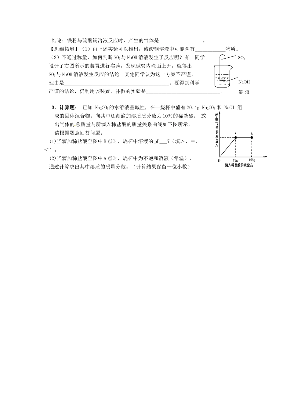 九年级化学培优测练专题(二) 新人教版试卷_第2页