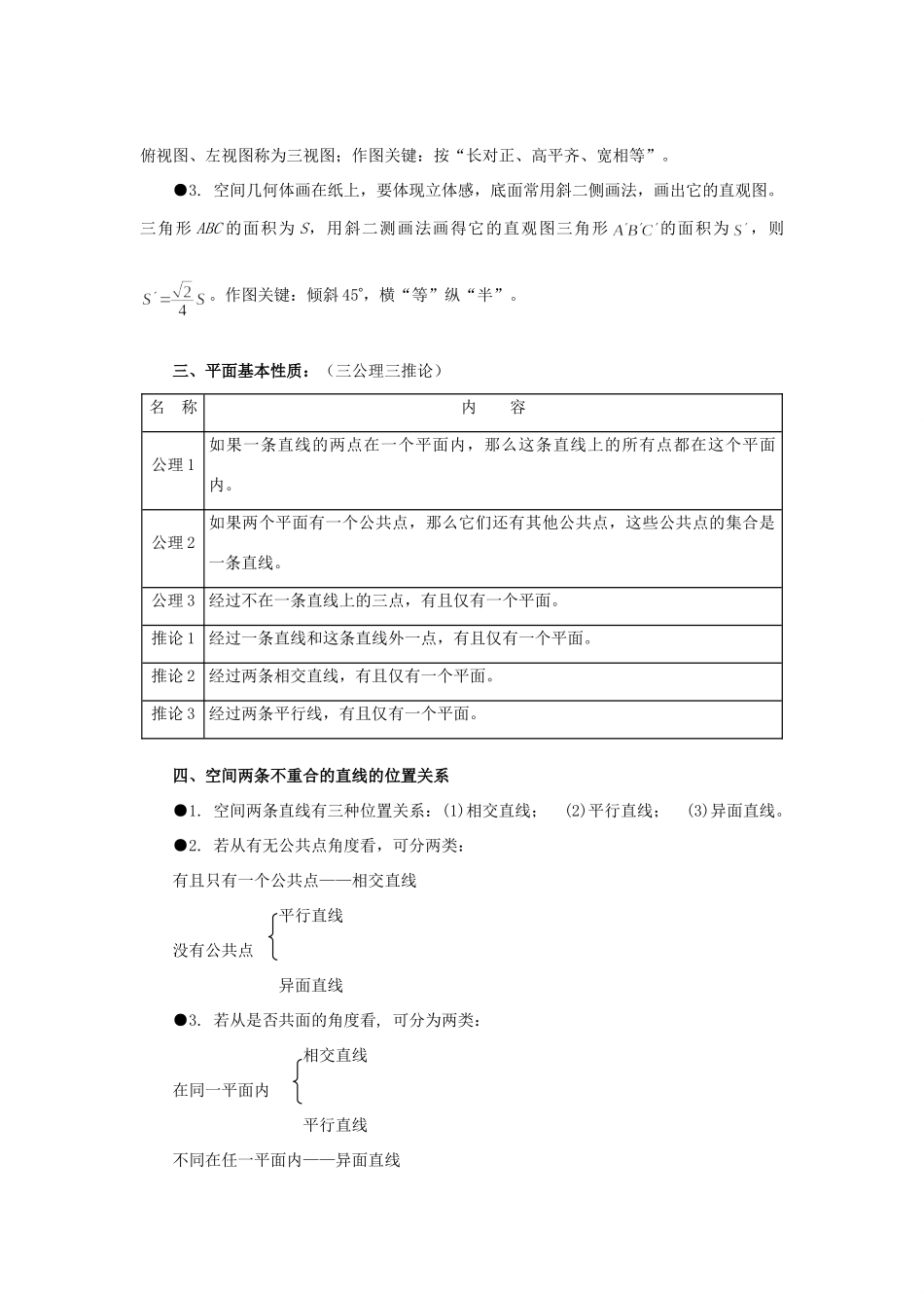 山东省烟台市芝罘区高考数学 知识点总结 专题6 立体几何 新人教A版试卷_第2页