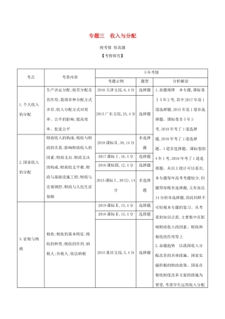 （课标版）高考政治一轮复习 专题三 收入与分配精练（含解析）-人教版高三全册政治试题