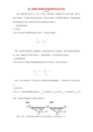 初三物理力的图示常见错误作法及分析 学法指导 不分版本 试题