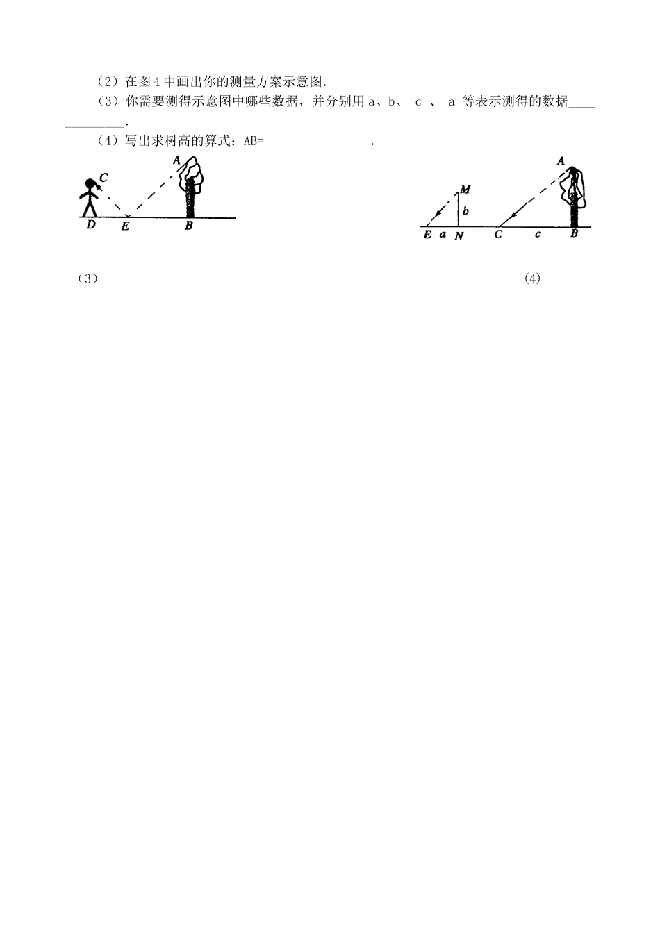 九年级数学 291 投影同步作业(1) 浙教版试卷_第3页