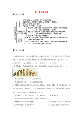 九年级历史上册 第1单元 人类文明的开端测试卷(C卷) 新人教版试卷