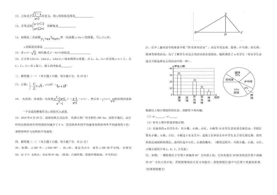 九年级数学4月联考试卷_第2页