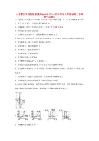 九年级物理上学期期中试卷二试卷