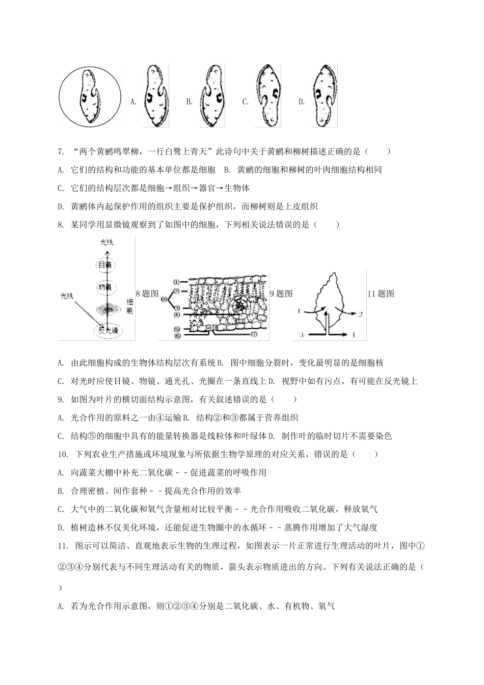 山东省陵城区 八年级生物下学期第一次月考试卷 新人教版试卷_第2页