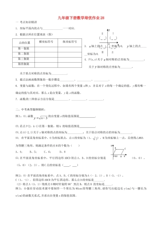 九年级数学下学期培优作业28 苏科版试卷