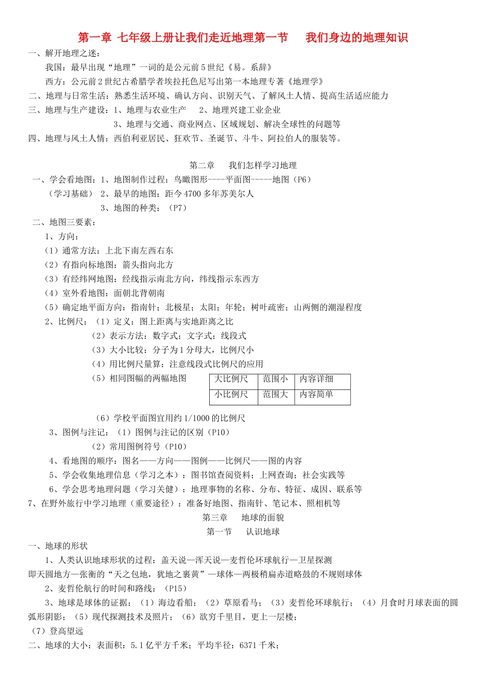 初中地理复习提纲(全4册)湘教版 试题_第1页