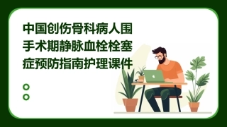 中国创伤骨科病人围手术期静脉血栓栓塞症预防指南护理课件