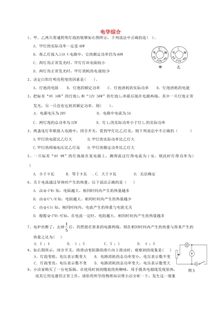 中考物理专题训练 电学综合(一)试卷