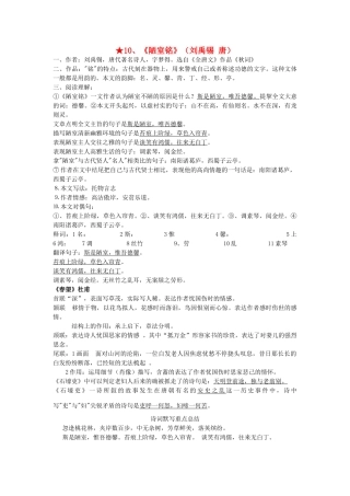 八年级语文下册(陋室铭)训练题(无答案) 人教新课标版 试题