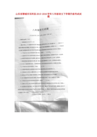 山东省聊城市东阿县 八年级语文下学期升级考试试卷(扫描版，无答案) 新人教版试卷