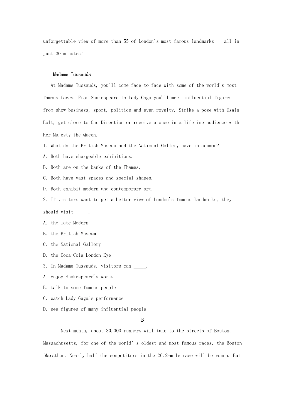 山西省大同三中 高二英语10月月考试卷_第2页