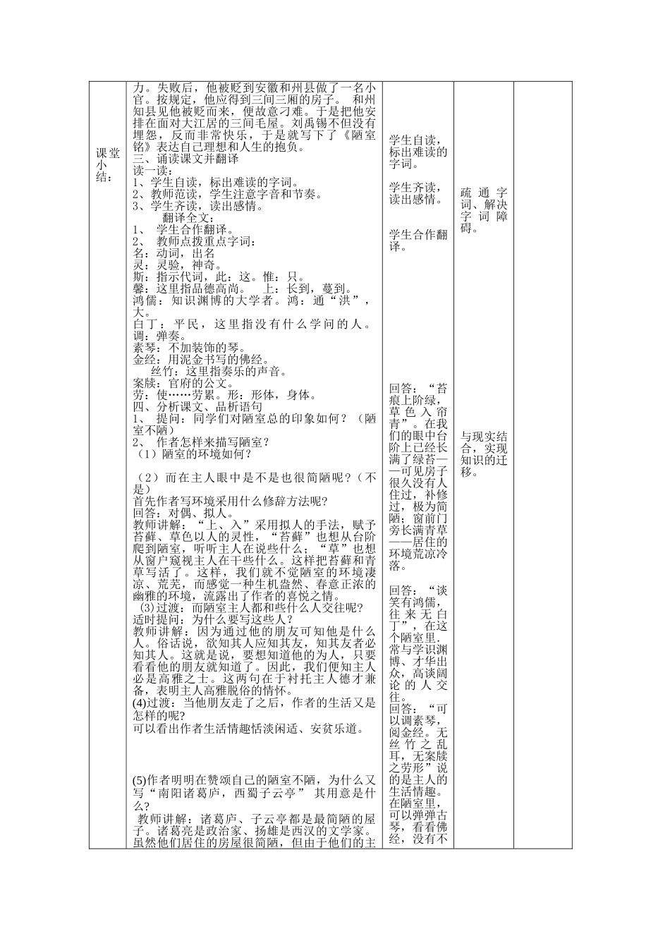 (部编)初中语文人教2011课标版七年级下册陋室铭设计-(2)_第3页