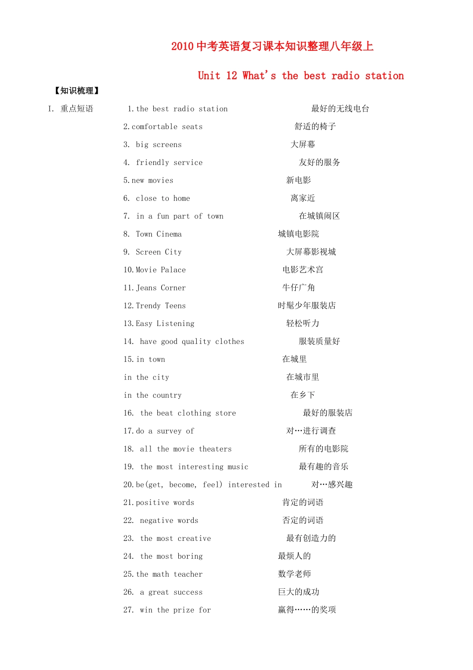 九年级上 Unit12试卷_第1页