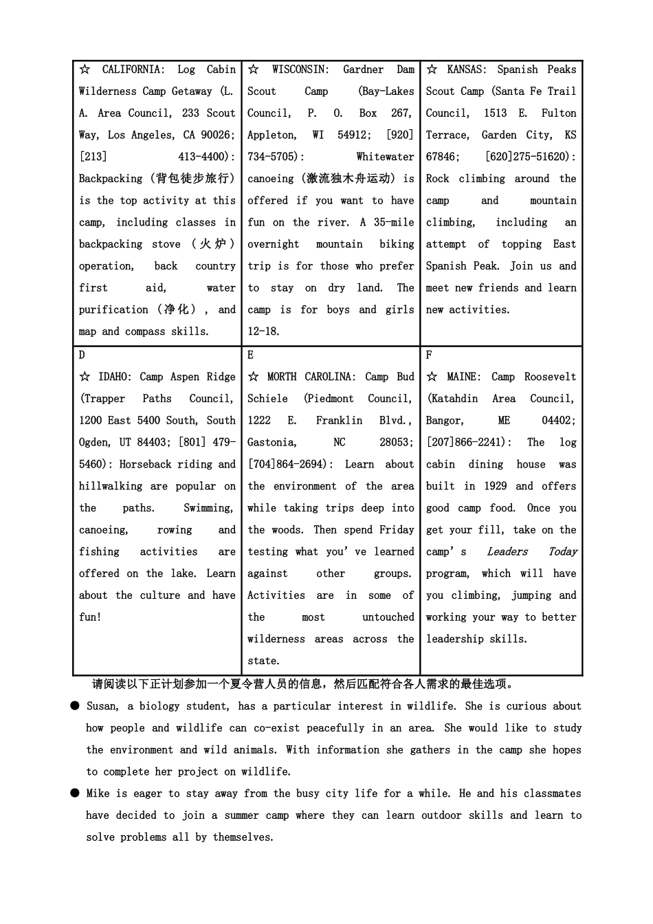 小塘分校高三英语备考新题型指导与训练专题 新课标 人教版试卷_第3页