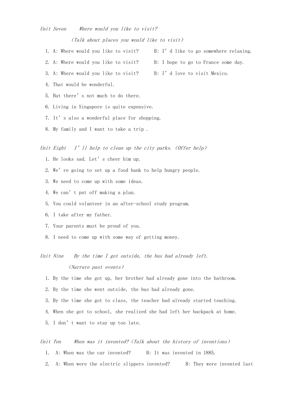 初三英语Review of Book 5 人教版 汤姆森 试题_第3页