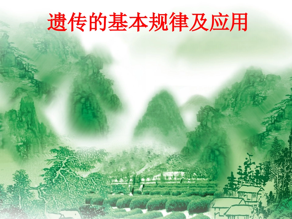 专题3第2讲遗传的基本规律_第1页